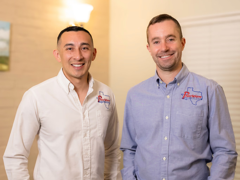 Navy-veteran Doctors of Audiology Joseph Pratt and Nathan Ortiz at Precision Hearing on Babcock Rd in San Antonio, TX